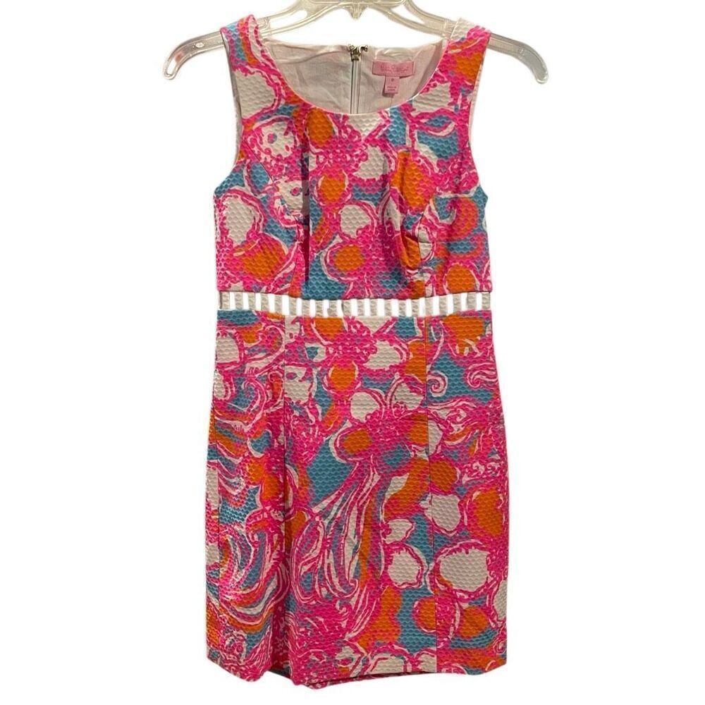 Lilly Pulitzer Womens Iggy Shift 0 Shorely Blue Feeling Tanked Retro Mini Dress